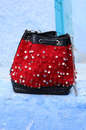 Camelia Crossbody Bag in Crimson Mouzouna (Noir)